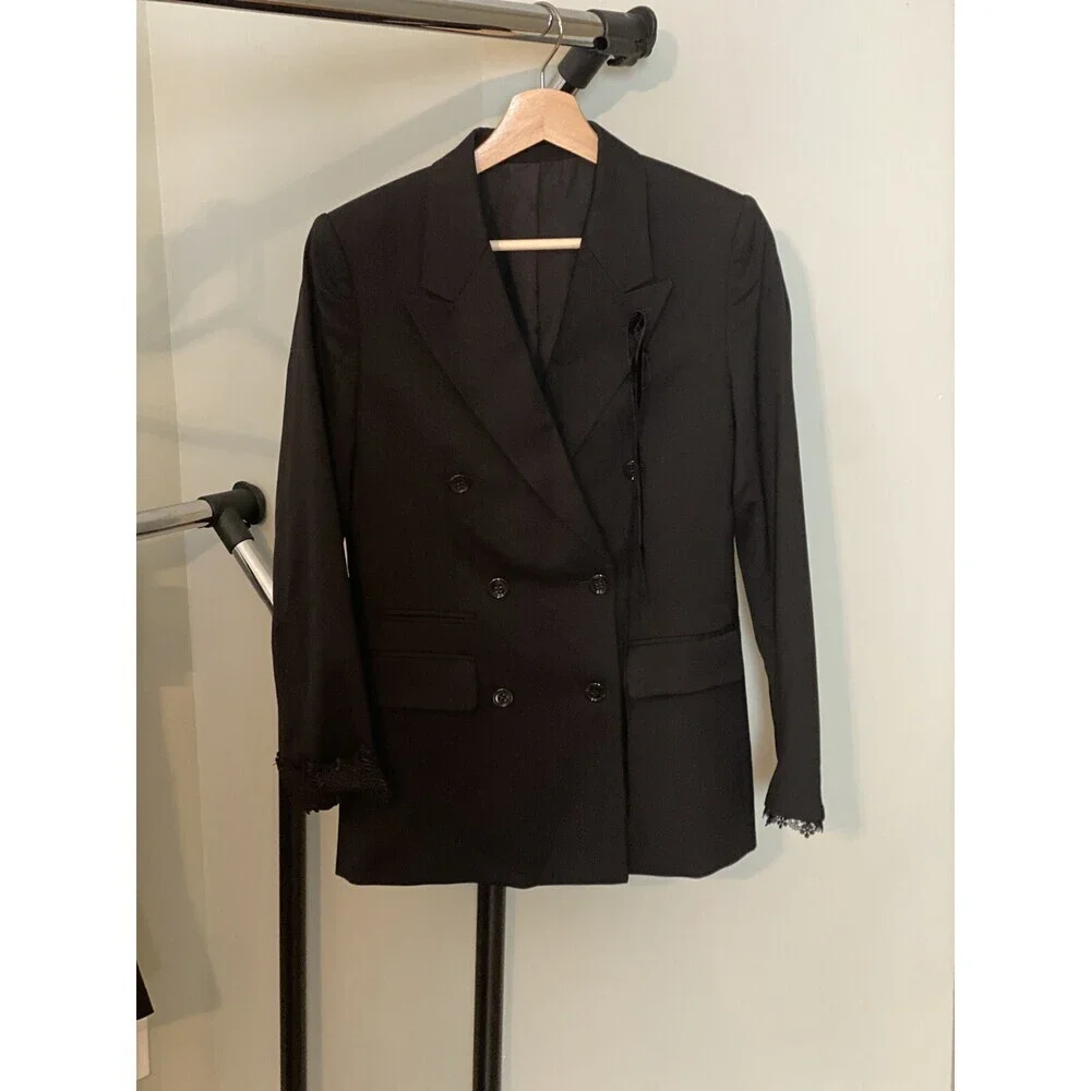 The Kooples Women's Double-Breasted Blazer Black Size 32 $725 - Picture 9 of 14